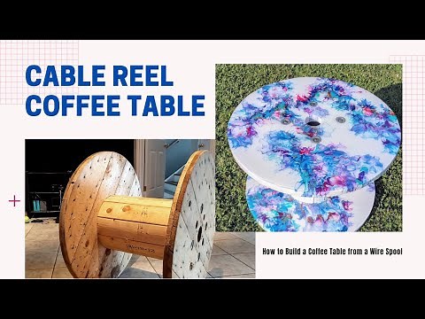 Stunning Acrylic Pour Cable Reel / Wire Spool Coffee Table