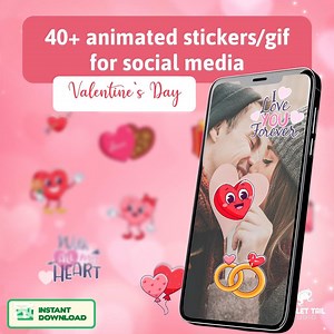 40  Animated Stickers/gif for Social Media - Etsy UK