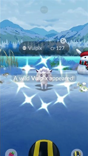 SHINY ALOLAN VULPIX! 🦊 Winter Holiday Beauty! ❄️ #shorts #shinypokemon #pokemongo