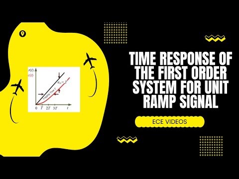Time response of the first order system for unit ramp input