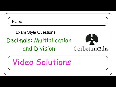 Multiplication and Division with Decimals Answers - Corbettmaths