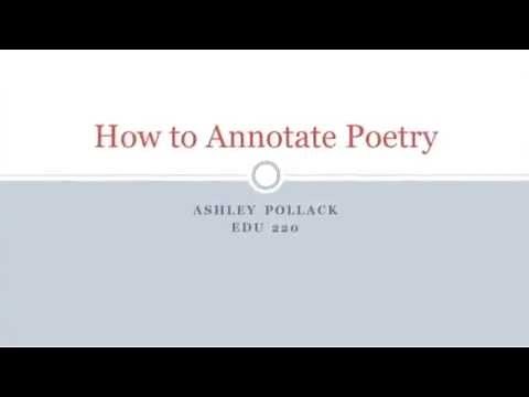How to Annotate Poetry