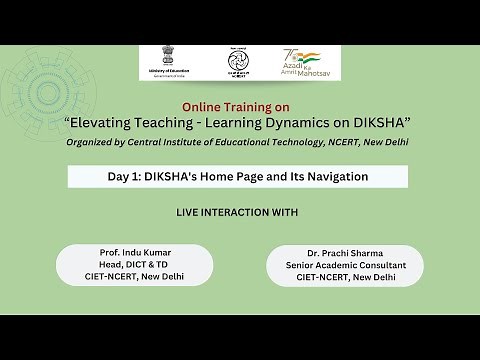 Day 1: DIKSHA's Home Page and Its Navigation | Online Training on "Elevating T&L Dynamics on DIKSHA"