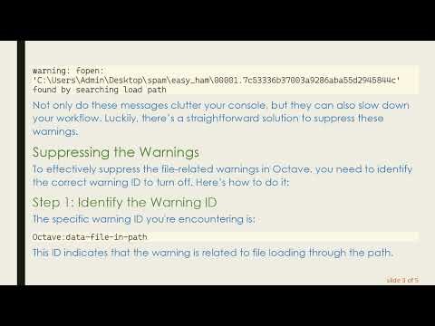 How to Disable File Related Warnings in Octave