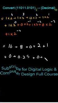 Binary Fraction Conversion Explained | 11011.0101 → 27.3125 | Digital Logic for EE & CS Students
