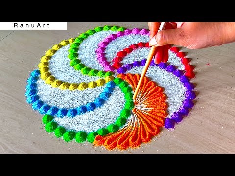 2 simple rangoli 🌼 easy rangoli designs for daily use 🌼 creative rangoli 🌼RanuArt Rangoli🌼✨