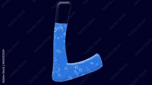 Water alphabet, numbers and special symbols. Stock Video