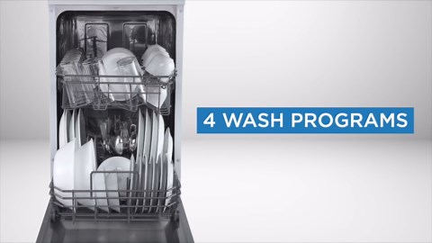 Danby DDW1805EWP 18" Wide Portable Dishwasher in White 8 Place Setting Small Kitchens Easy Roll Castors
