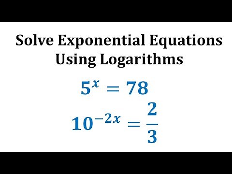 Ex 1: Solve Exponential Equations Using Logarithms