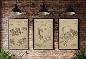 Retro Computer Blueprint Posters: Tech Evolution Art (digital Download) - Etsy