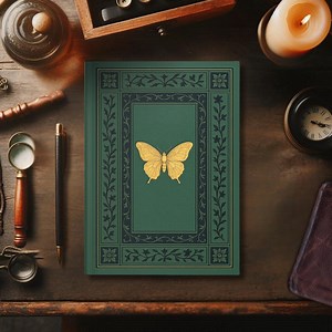 Vintage Butterfly Notebook, Victorian-inspired Lined Journal, Elegant Green Hardcover Gold Details, Antique Aesthetic Writers Dreamers Gift - Etsy
