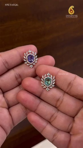 Swarn Sri Gold & Diamonds on Instagram: "Effortlessly elegant EF-VVS, IGI certified Natural Diamond Earrings from @swarnsrigold ✨ . (Changeable Colour Stones) . #swarnsri #vijayawada #hyderabad #diamondearring #earrings #earringsoftheday #earring #onlinejewellery #onlinejewelry #vijayawadajewellery #earrings #earringstyle #earringsofinstagram #gemstonejewellery #diamondjewelry #diamondjewellery #diamond #jewellerydesign #latestjewellery #southjewellery #dailywearjewellery . (Diamond Earrings, Di