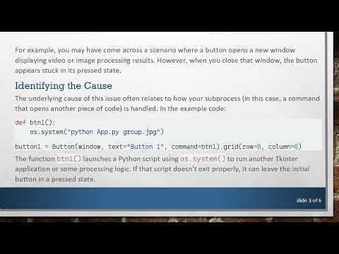 Resolving the Issue of a Pressed Button in Tkinter After Click