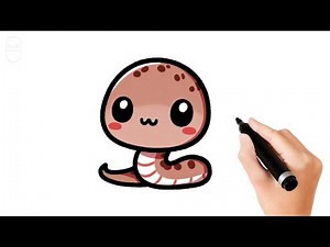 How to Draw a Cute Baby Snake 🐍 Easy and Step by Step