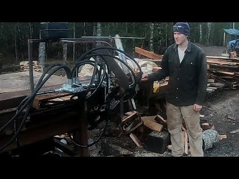 Homemade firewood processor demo and walkaround