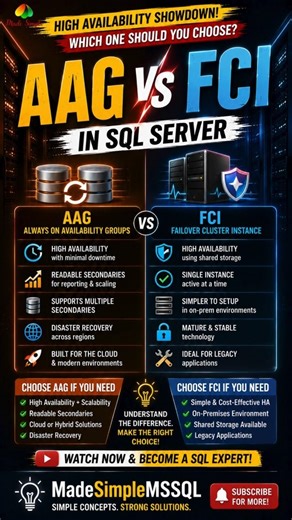 AAG VS FCI in SQL Server | #sql #job #coding | Made Simple MSSQL