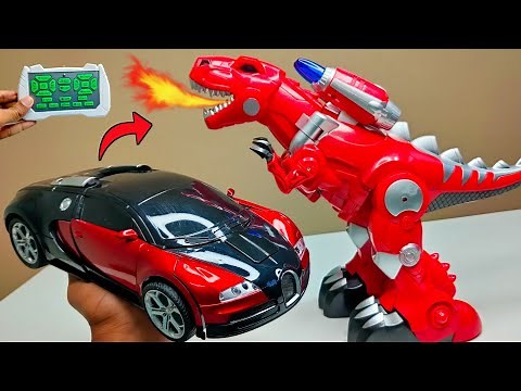 RC Shape Changing Brontosaurus Vs RC Programmable Robot Unboxing & Fight - Chatpat toy tv