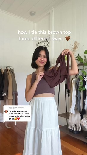 How to Tie a Brown Halter Top in Three Ways