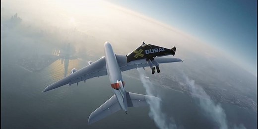 Remember the crazy Emirates commercial where men flew alongside a plane in jetpacks? Here's how they made it