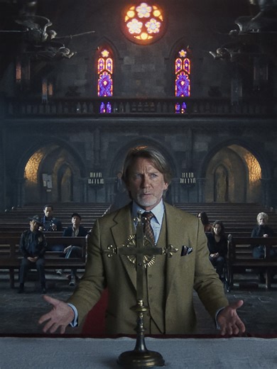 Wake Up Dead Man on Instagram: ""It's time to break the tawdry facade of miracles." See Rian Johnson's script for Wake Up Dead Man: A Knives Out Mystery come to life. Now playing on Netflix."