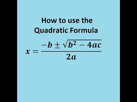 The Quadratic Formula: solving quadratic equations easily