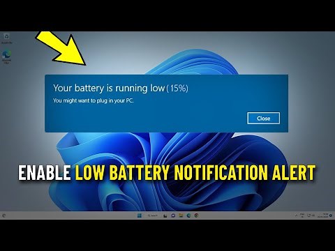 Enable Low Battery Notification Alert in Windows 11 / 10 | How To Turn On low battery Warning 🔋⚠️