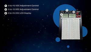 Powered Breadboard Kit 5-15V & 1.0Amp with Dual LCD Voltage & Current Displays for Advanced Prototyping