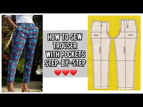 HOW TO CUT AND SEW A FEMALE TROUSER WITH POCKETS | PANT TUTORIAL | DIY