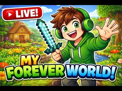 Playing on my minecraft forever world!