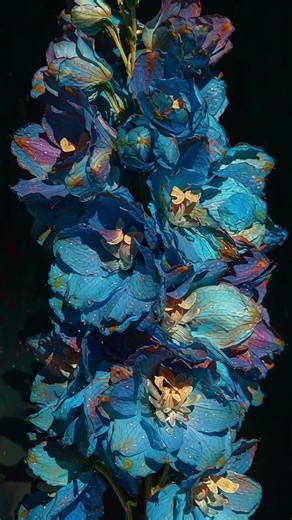 Delphinium Blooming Timelapse Symbol of Dignity and Open Heart