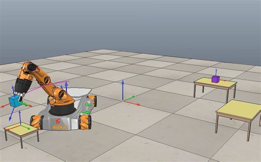 使用Python远程控制VREP中的youBot机器人进行抓取活动