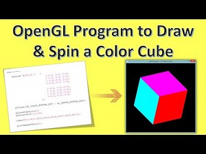 Draw Color Cube & Spin It using OpenGL Program | Transformation from 2D Program to 3D Program