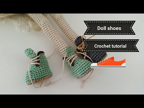 How to crochet doll winter shoes / mini booties crochet