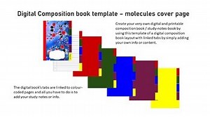 Editable, downloadable and printable composition notebook template with dividers
