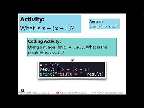 Lecture 02. Error Analysis in Numerical Methods