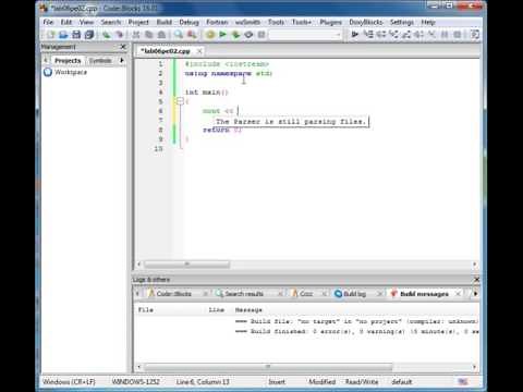 C++ using CodeBlocks to create new .cpp file, write code, compile and run it (no project required)
