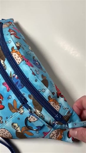 Lost Fish themed fanny pack / waist bag with three zippered pockets - perfect for theme parks
