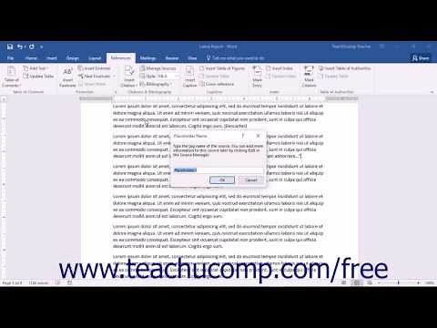 Word 2016 Tutorial Insert a Citation Placeholder Microsoft Training