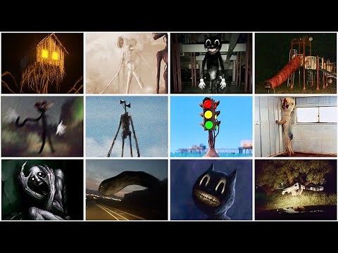 All Trevor Henderson Monsters In Real Life (siren head, light head, house head, cartoon cat, scp…)