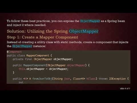 How to Get Access to the Global ObjectMapper in Spring Boot