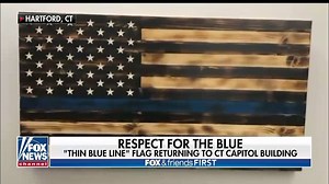 6.3K views · 223 reactions | The ‘thin blue line’ flag is back on display at the Connecticut state capitol after it was removed for citizens calling it ‘offensive.’ | Fox & Friends First | Facebook