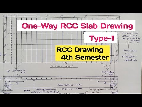 One-Way RCC Slab Drawing | RCC Drawing | Civil 4th Semester RCC Drawing