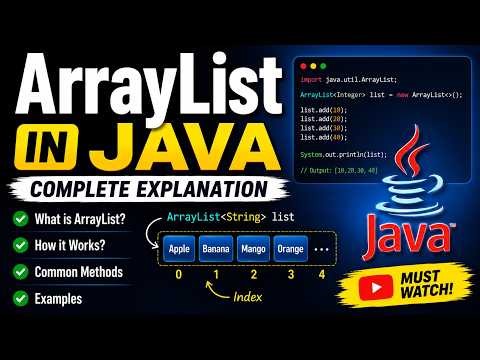 ArrayList in Java Explained in 11 Minutes