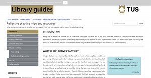 Library Guides: Reflective practice - tips and resources: Reflective writing