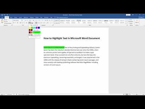 How to Highlight Text in Microsoft Word Document [2025]