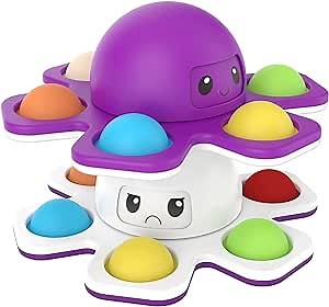 Amazon.com: POAHF Octopus Pop Spinner Fidget Toy, Face-Changing Dimple Spinner Push Bubble Pop Sensory Toy to Relieve Stress for Kids and Adults (Octopus Spinner 2pc) : Toys & Games