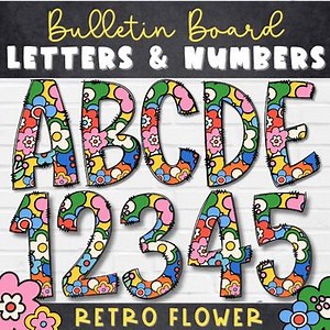 Bubble Letters Alphabet | Printable Bulletin Board Letters | Numbers