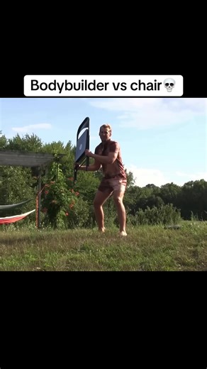 Bodybuilder vs chair💀 #funny #clips #fyp His yt: Houston jones | bodybuilder vs chair