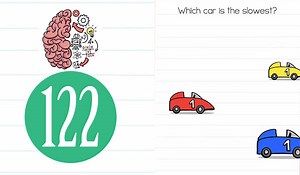 Brain Test Level 122 Which car is the slowest