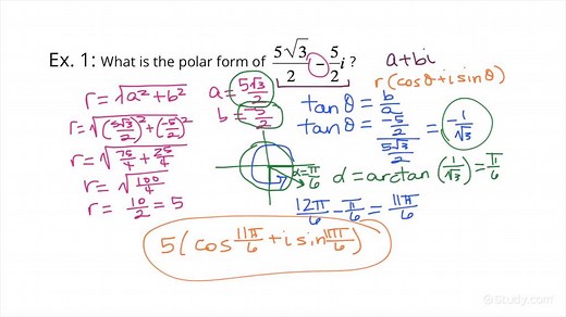 How to Convert Complex Numbers Between Rectangular and Polar Form | Precalculus | Study.com